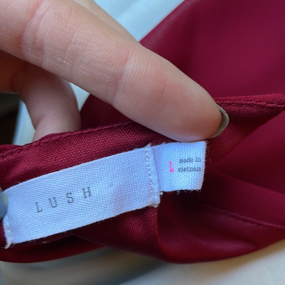 Lush Cranberry Red Cocktail Dress, Size Large - Picture 8 of 9